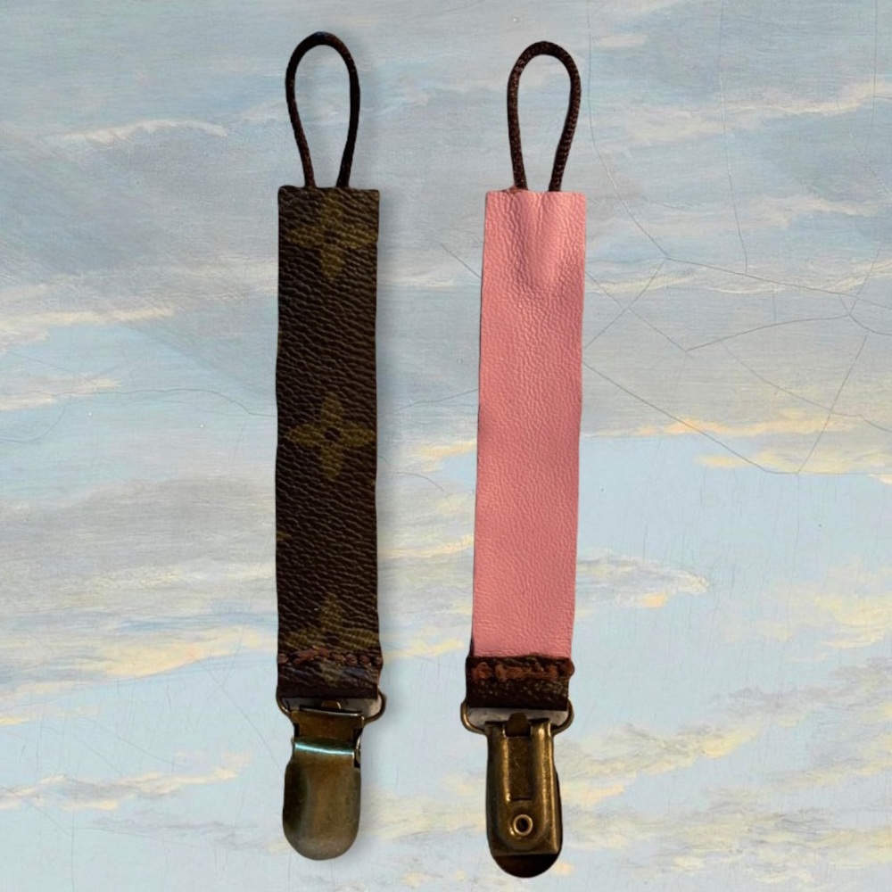 Upcycled luxury pacifier clips!